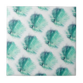 Phantastisches Green Palm Tree Leaf Muster Fliese (Vorderseite)