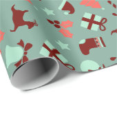 Phantastisches grünes Weihnachtsgeschenkpapier Geschenkpapier (Rolleneckpunkt)