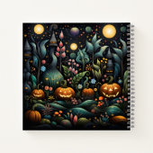 Phantastisches Halloween-Muster mit Orangenpumpen Notizblock (Rückseite)