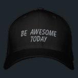 Phantastisches heute inspirierendes Zitat in Schwa Bestickte Baseballkappe<br><div class="desc">Einfaches inspirierendes Zitat in schwarz - sei heute phantastisch.</div>