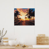 phantastisches Hollywood Beach Pop Kunstposter Poster (Küche)