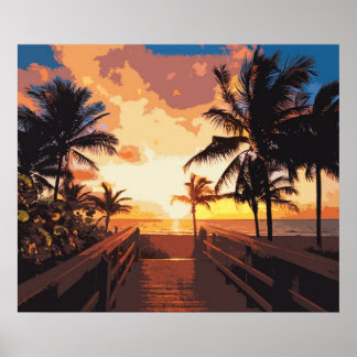 phantastisches Hollywood Beach Pop Kunstposter Poster