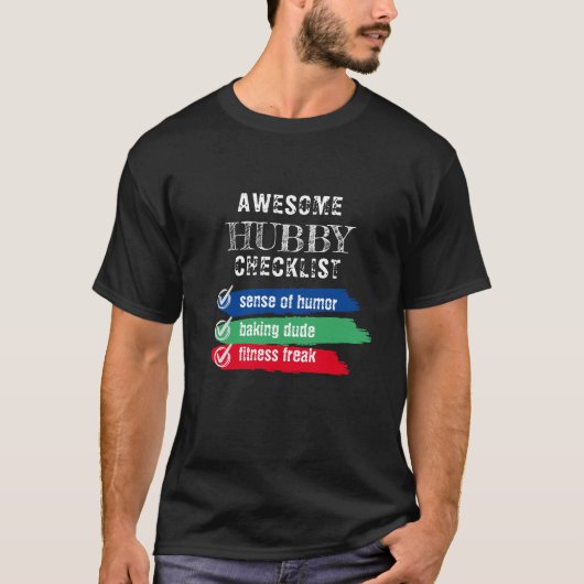 Phantastisches Hubby Checklist-Valentine anpassen T-Shirt (Vorderseite)