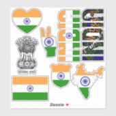 Phantastisches Indien formt Staatssymbole Aufkleber (Blatt)