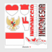 Phantastisches Indonesien - Staatssymbole Aufkleber (Blatt)