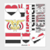 Phantastisches Jemen - Staatssymbole Aufkleber (Blatt)