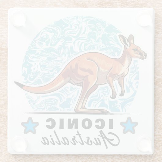 phantastisches Känguru Glasuntersetzer (Rückseite)