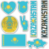 Phantastisches Kasachstan formt Staatssymbole Aufkleber (Vorderseite)