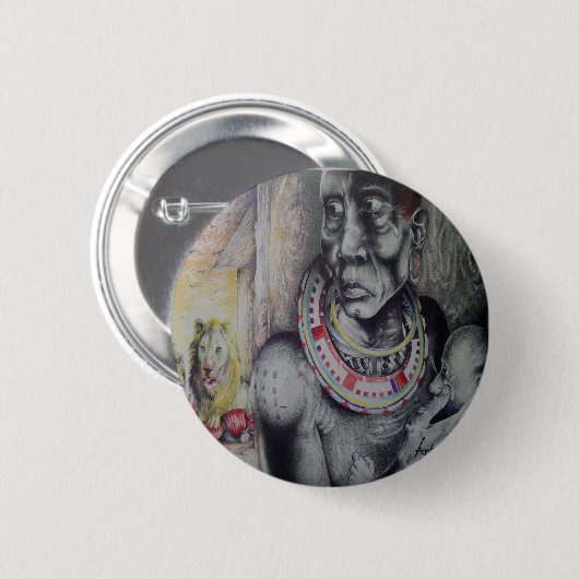 Phantastisches Kenyan Masai Tribe Designer Button- Button (Vorne & Hinten)