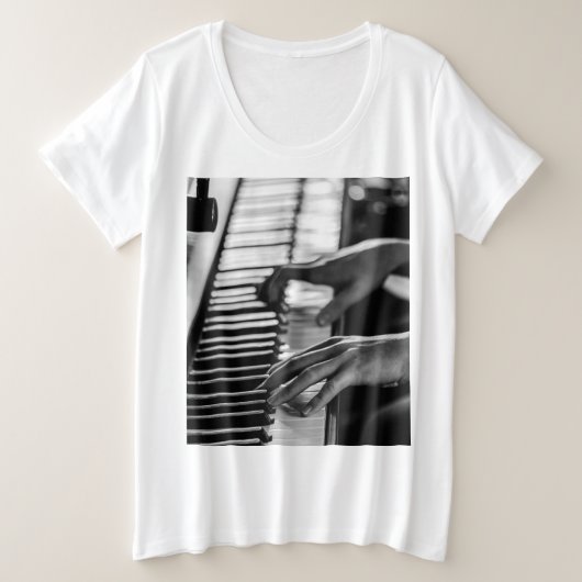 Phantastisches Klavier Große Größe T-Shirt (Design vorne)