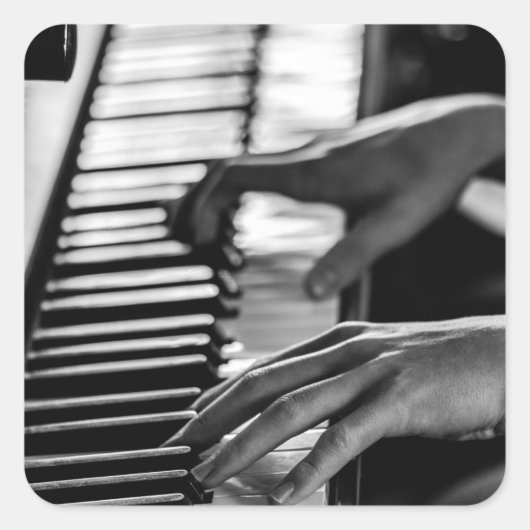 Phantastisches Klavier Quadratischer Aufkleber (Vorderseite)