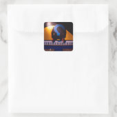 Phantastisches Klavier Quadratischer Aufkleber (Tasche)
