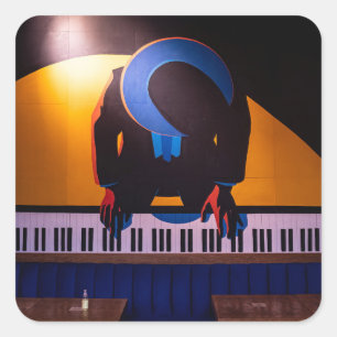 Phantastisches Klavier Quadratischer Aufkleber