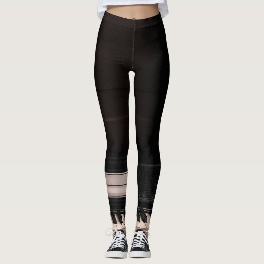 Phantastisches Klavierdesign Leggings (Vorderseite)