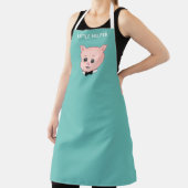 Phantastisches kleines Schwein auf aquamarin Schürze (InSitu)