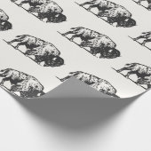 Phantastisches Kohlebüffelmuster Geschenkpapier (Ecke)