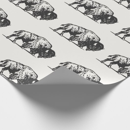 Phantastisches Kohlebüffelmuster Geschenkpapier (Ecke)