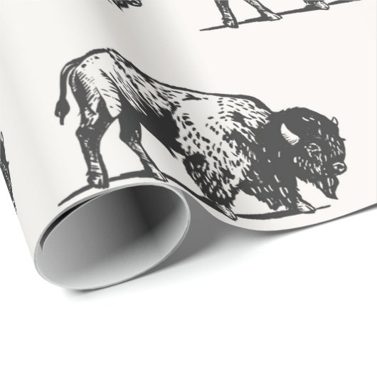 Phantastisches Kohlebüffelmuster Geschenkpapier (Rolleneckpunkt)