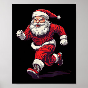 Phantastisches Laufen von Santa Outfit für Joggen Poster