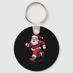 Phantastisches Laufen von Santa Outfit für Joggen Schlüsselanhänger