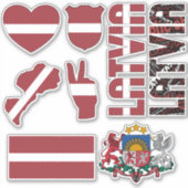 Phantastisches Lettland - Staatssymbole Aufkleber (Vorderseite)