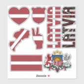 Phantastisches Lettland - Staatssymbole Aufkleber (Blatt)