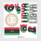 Phantastisches Libyen - Staatssymbole Aufkleber (Blatt)