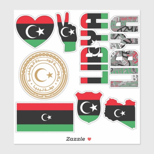 Phantastisches Libyen - Staatssymbole Aufkleber (Blatt)