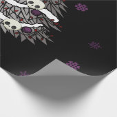 Phantastisches Lila und schwarzes Goth Geschenkpapier (Ecke)