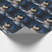 Phantastisches Mad Hatter Teapot Kat Whimsisches D Geschenkpapier (Ecke)