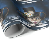 Phantastisches Mad Hatter Teapot Kat Whimsisches D Geschenkpapier (Rolleneckpunkt)