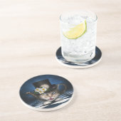 Phantastisches Mad Hatter Teapot Kat Whimsisches D Getränkeuntersetzer (Seite)