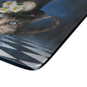 Phantastisches Mad Hatter Teapot Kat Whimsisches D Schneidebrett (Ecke)