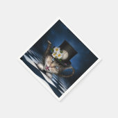 Phantastisches Mad Hatter Teapot Kat Whimsisches D Serviette (Ecke)