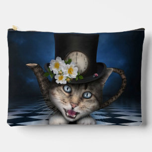 Phantastisches Mad Hatter Teapot Kat Whimsisches D Zubehörtasche