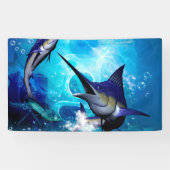 Phantastisches Marlin mit Blasen Banner (Horizontal)