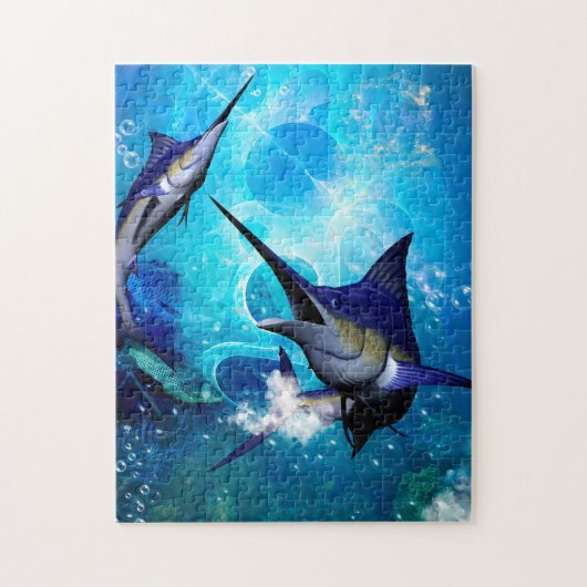 Phantastisches Marlin mit Blasen Puzzle (Vertikal)