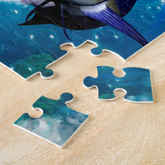 Phantastisches Marlin mit Blasen Puzzle (Seite)