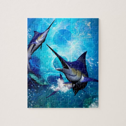 Phantastisches Marlin mit Blasen Puzzle (Vertikal)