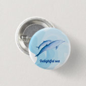 Phantastisches Meer mit Delphinen Button (Vorne & Hinten)