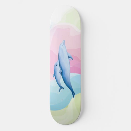 Phantastisches Meer mit Delphinen Skateboard (Vorderseite)