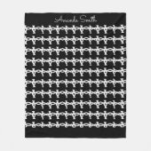 Phantastisches, minimales, schwarzes und weißes Ke Fleecedecke (Vorderseite)