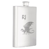 Phantastisches Mosaikdrachenmonogramm Flachmann (Rechts)