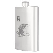 Phantastisches Mosaikdrachenmonogramm Flachmann (Links)