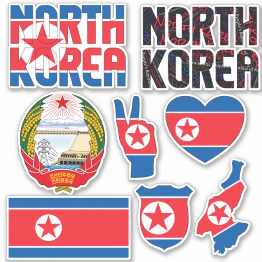 Phantastisches Nordkorea formt Staatssymbole Aufkleber (Vorderseite)