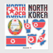 Phantastisches Nordkorea formt Staatssymbole Aufkleber (Blatt)