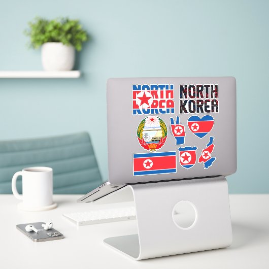 Phantastisches Nordkorea formt Staatssymbole Aufkleber (Laptop auf Schreibtisch)