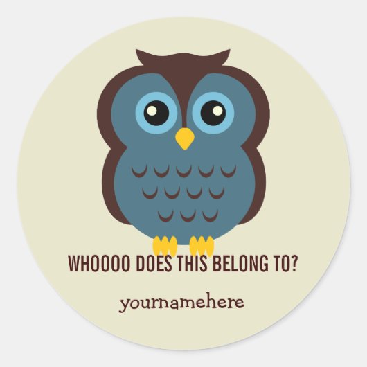 Phantastisches Owl DIESES GEHÖRT ZU Stickern Runder Aufkleber (Vorderseite)