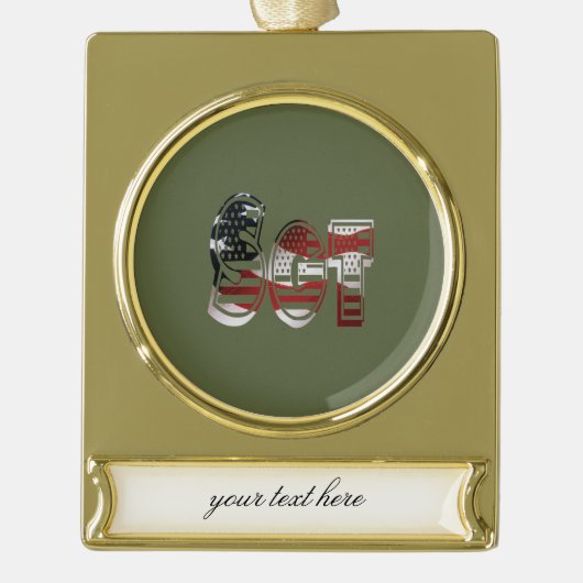 Phantastisches Patriotisches Militär einzigartig Banner-Ornament Gold (Vorderseite)