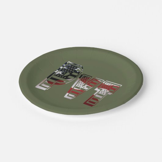 Phantastisches Patriotisches Militär einzigartig Pappteller (Schrägansicht)